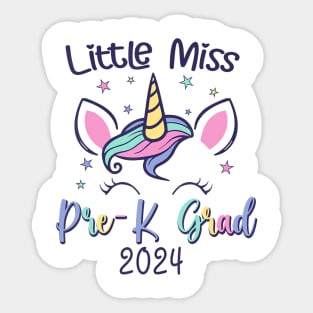 Little Miss Pre K Grad Preschool Prek Graduation 2024 Kids Sticker